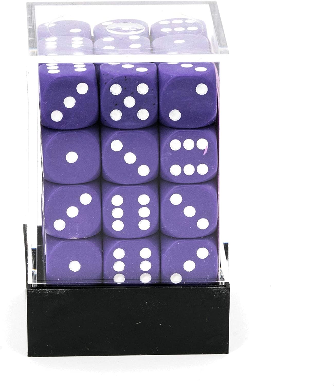 DND Dice Set-Chessex D&D Dice-12mm Opaque Purple and White Plastic Polyhedral Dice Set-Dungeons and Dragons Dice Includes 36 Dice – D6 (CHX25807