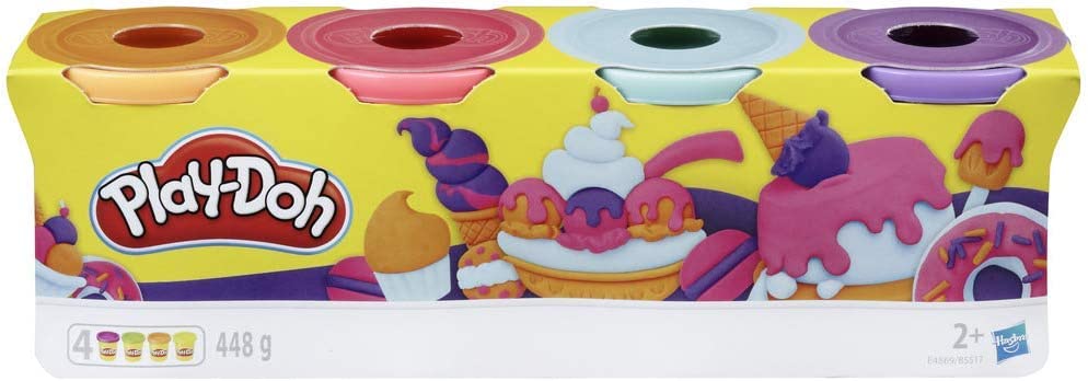 Play-Doh 4 Pack of Sweet Themed Non-Toxic Colors for Kids 2 Years and Up, 4-Ounce Cans (Pink, Light Blue, Bright Orange, Purple) E4869ES0