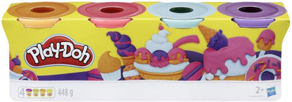 Play-Doh 4 Pack of Sweet Themed Non-Toxic Colors for Kids 2 Years and Up, 4-Ounce Cans (Pink, Light Blue, Bright Orange, Purple) E4869ES0