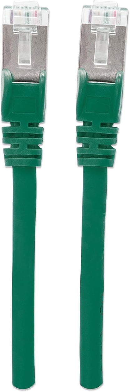 Intellinet Network Patch Cable, Cat6A, 3m, Green, Copper, S/FTP, LSOH / LSZH, PVC, RJ45, Gold Plated Contacts, Snagless, Booted, Polybag