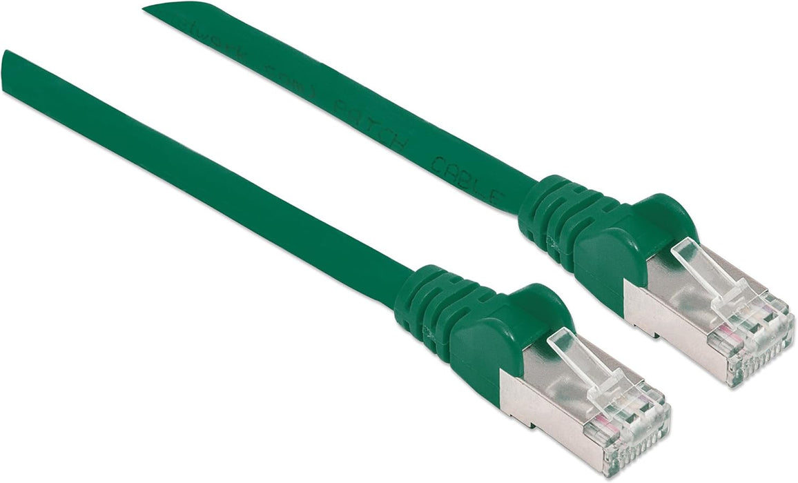 Intellinet Network Patch Cable, Cat6A, 3m, Green, Copper, S/FTP, LSOH / LSZH, PVC, RJ45, Gold Plated Contacts, Snagless, Booted, Polybag