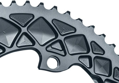 ABSOLUTEBLACK Chainring Ø110mm Outer (double) 46T 4 holesGrey, Aluminium 7075, Oval, 2x10/11