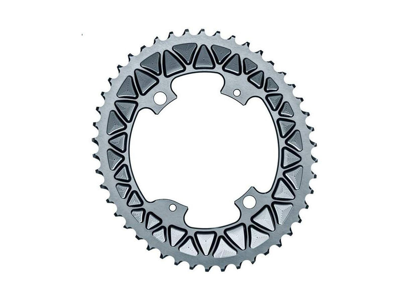 ABSOLUTEBLACK Chainring Ø110mm Outer (double) 46T 4 holesGrey, Aluminium 7075, Oval, 2x10/11