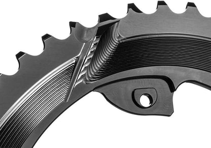 ABSOLUTEBLACK Chainring Ø110mm Outer (double) 46T 4 holesGrey, Aluminium 7075, Oval, 2x10/11