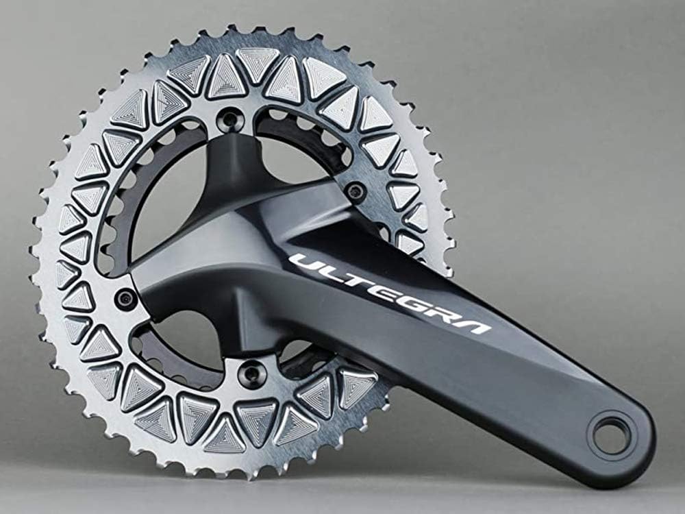 ABSOLUTEBLACK Chainring Ø110mm Outer (double) 46T 4 holesGrey, Aluminium 7075, Oval, 2x10/11