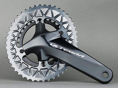 ABSOLUTEBLACK Chainring Ø110mm Outer (double) 46T 4 holesGrey, Aluminium 7075, Oval, 2x10/11