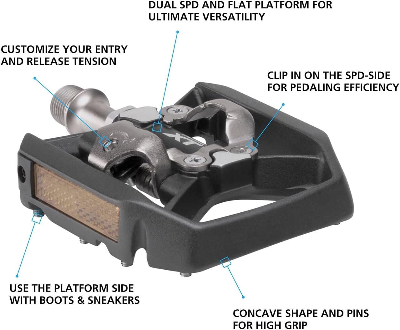 Shimano PD-T8000 XT MTB SPD Trekking pedals, single-sided mechanism