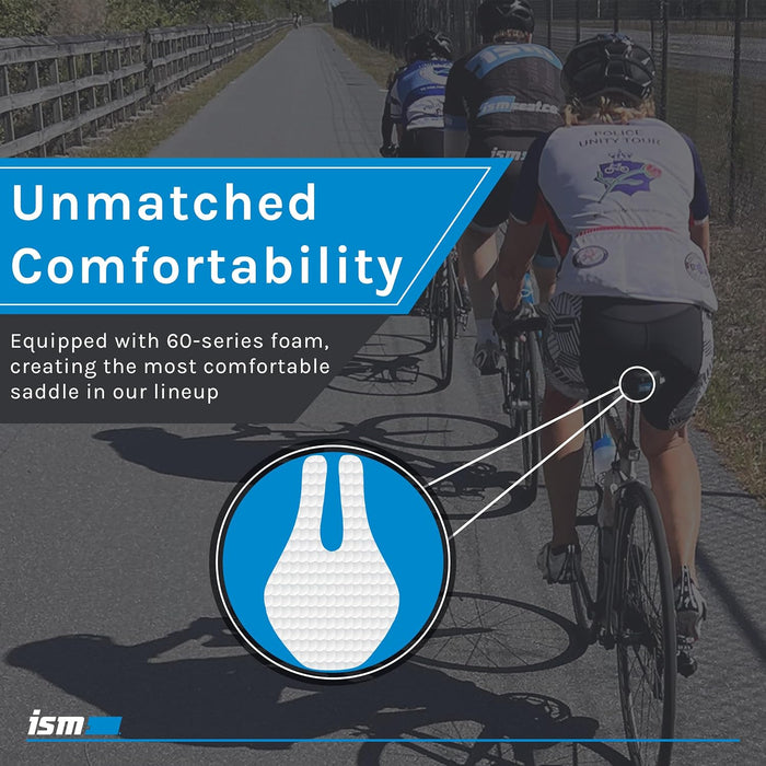 ISM PR Series Noseless Bicycle Seat - Anatomic Relief Bicycle Saddle for Hybrid Bikes, Time Trial Bikes, Road Bikes, and Mountain Bikes - No Nose Bike Saddle for Reduced Numbness and Discomfort