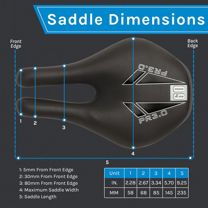 ISM PR Series Noseless Bicycle Seat - Anatomic Relief Bicycle Saddle for Hybrid Bikes, Time Trial Bikes, Road Bikes, and Mountain Bikes - No Nose Bike Saddle for Reduced Numbness and Discomfort