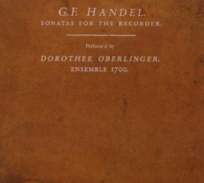 HANDEL:RECORDER SONATAS