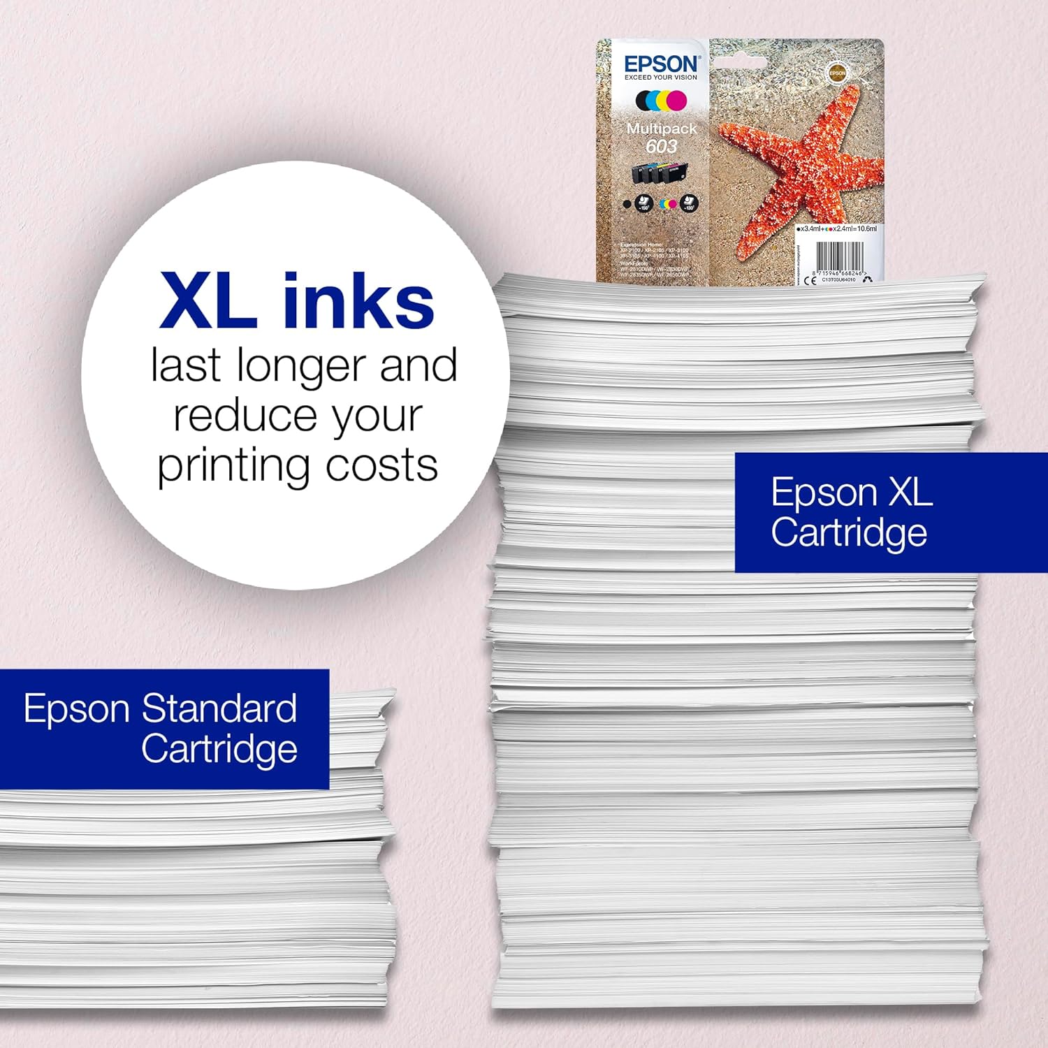 Epson 603XL Cyan Starfish High Yield Genuine, Ink Cartridge