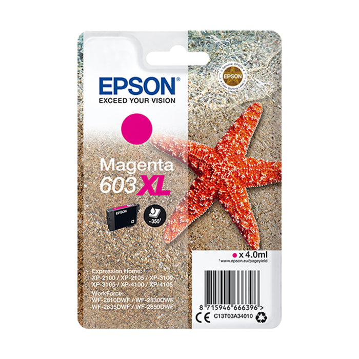 Epson 603XL Magenta Starfish High Yield Genuine, Ink Cartridge