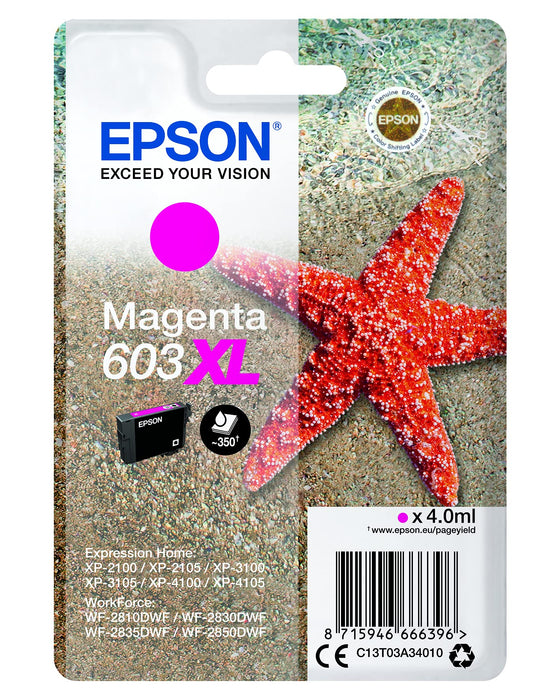 Epson 603XL Magenta Starfish High Yield Genuine, Ink Cartridge