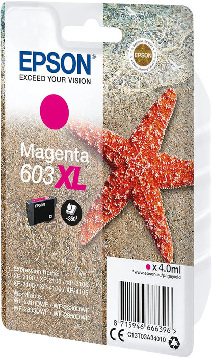 Epson 603XL Magenta Starfish High Yield Genuine, Ink Cartridge