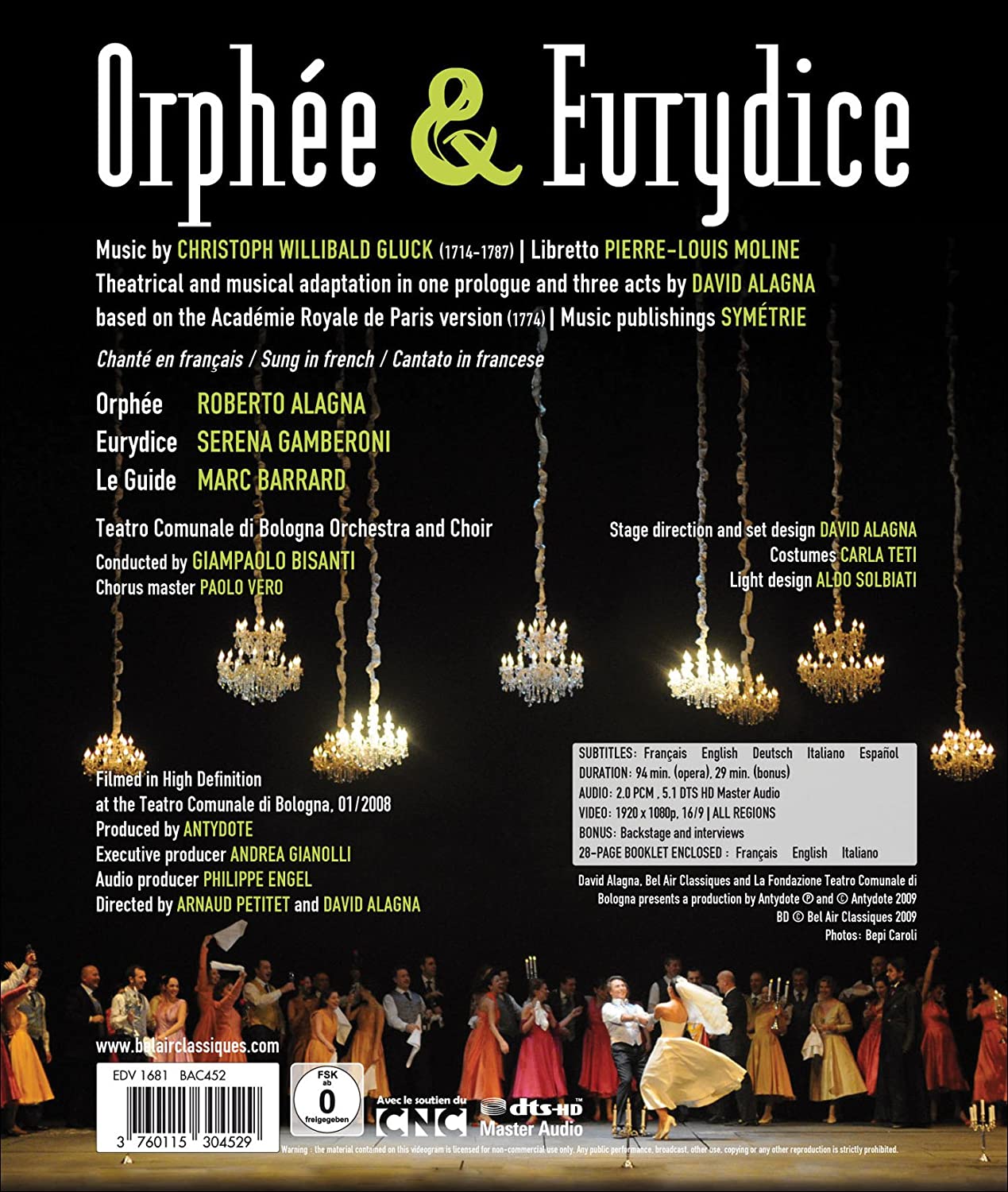 Gluck: Orphee & Eurydice (Alagna, Gamberoni, Barrard/Bologna/Bisanti)