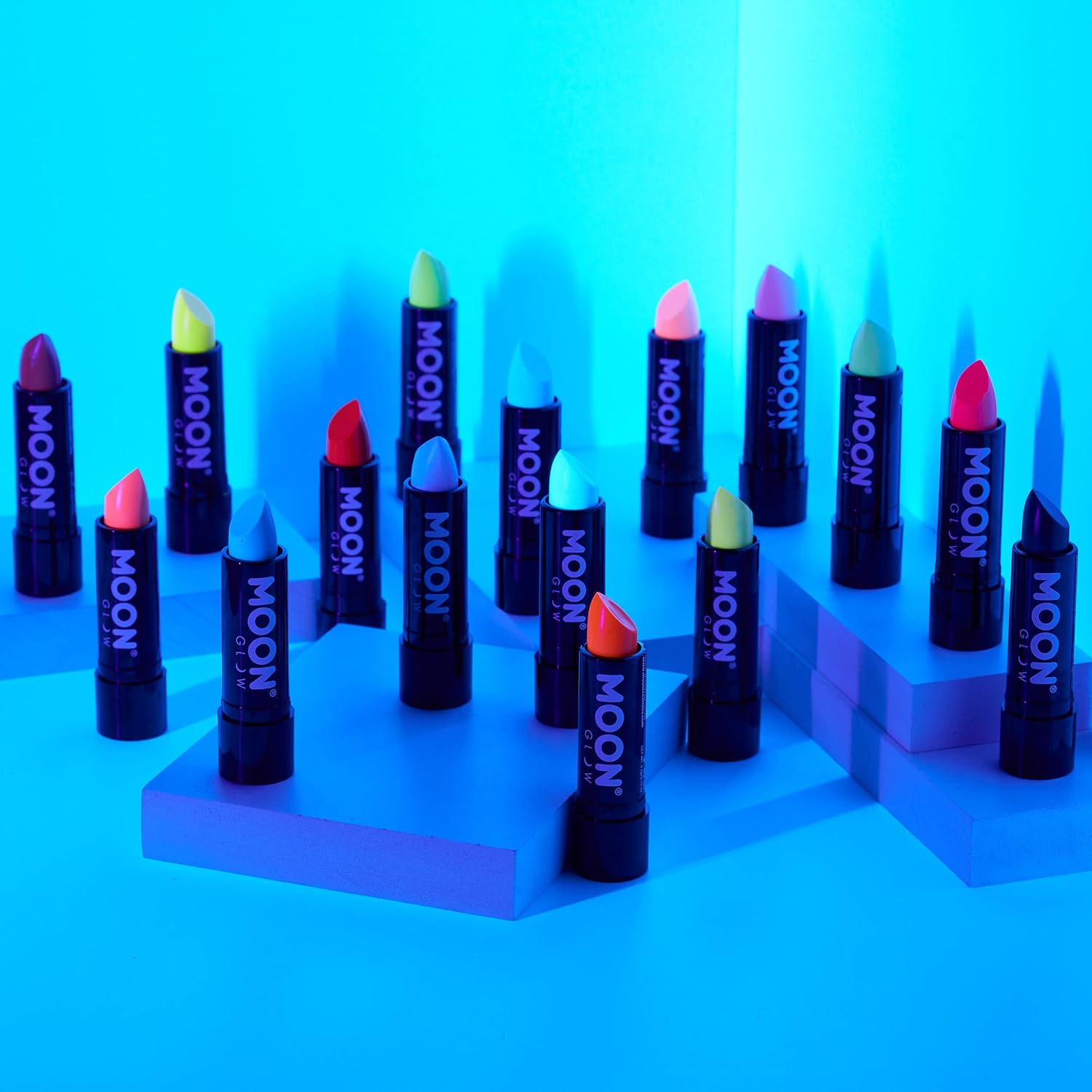 Smiffys Moon Glow Pastel Neon UV Lipstick, Black