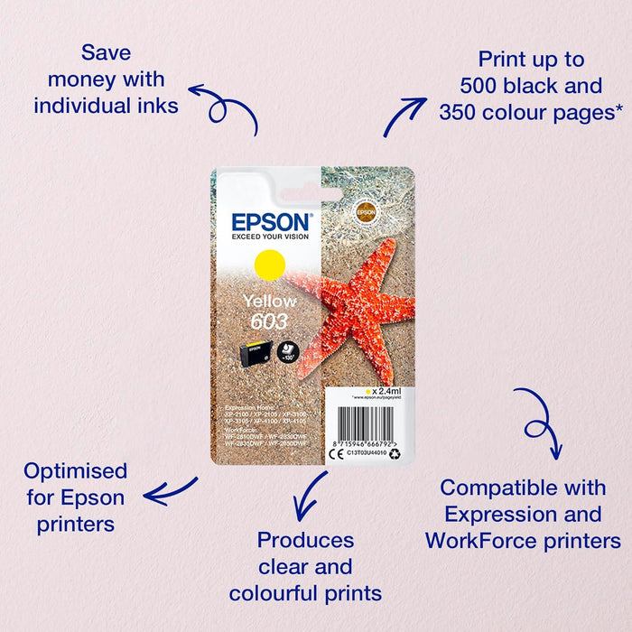 Epson 603 Yellow Starfish Genuine, Ink Cartridge