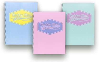 Pukka Pad Pastel Jotta Pad, A4, Pack of 3 & Highlighter - STABILO BOSS Original Pastel - Pack of 6 - Milky Yellow, Creamy Peach, Pink Blush, Lilac Haze, Hint of Mint, Touch of Turquoise + Highlighter
