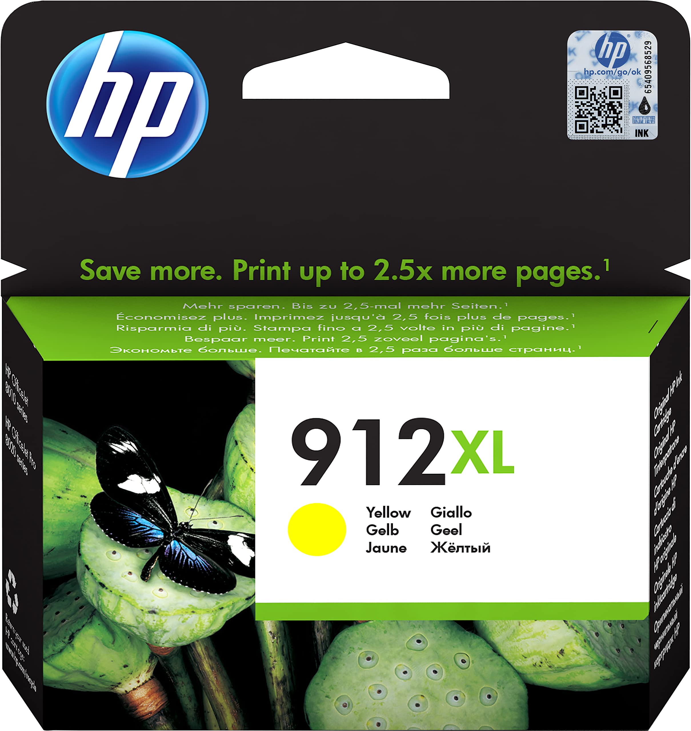HP 3YL83AE 912XL High Yield Original Ink Cartridge, Yellow, Single Pack
