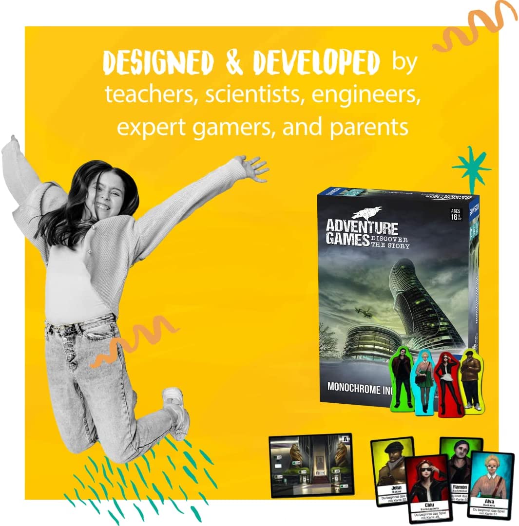 Thames & Kosmos, 695132, Adventure Game: Monochrome, Discover The Story, Cooperative Board Game,1-4 Players, Ages 16+