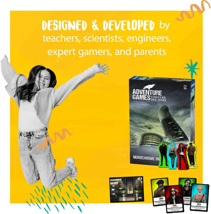 Thames & Kosmos, 695132, Adventure Game: Monochrome, Discover The Story, Cooperative Board Game,1-4 Players, Ages 16+