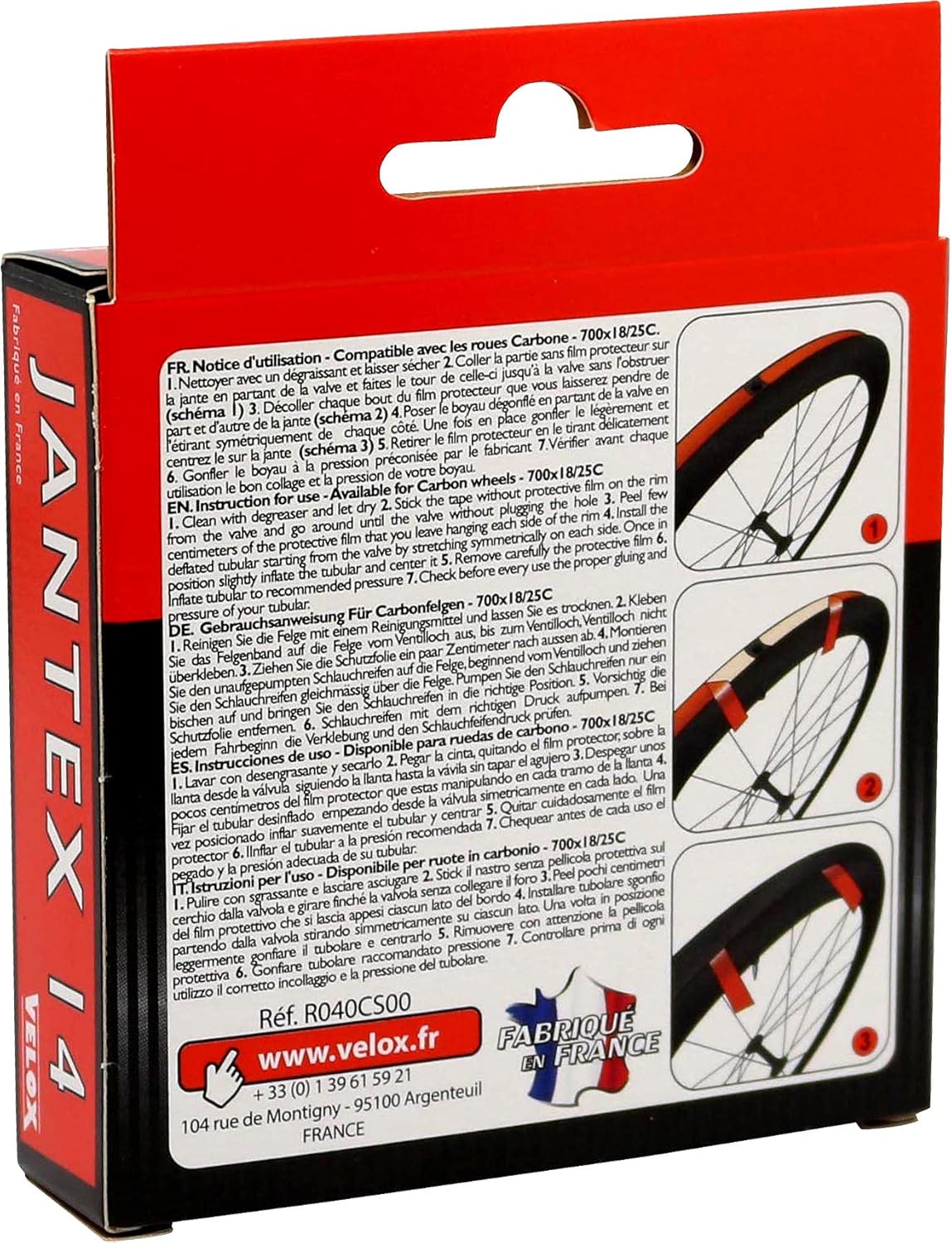 Velox Jantex 14 Double Sided Carbon Rim Tubular Tape, Transparent, 18mm