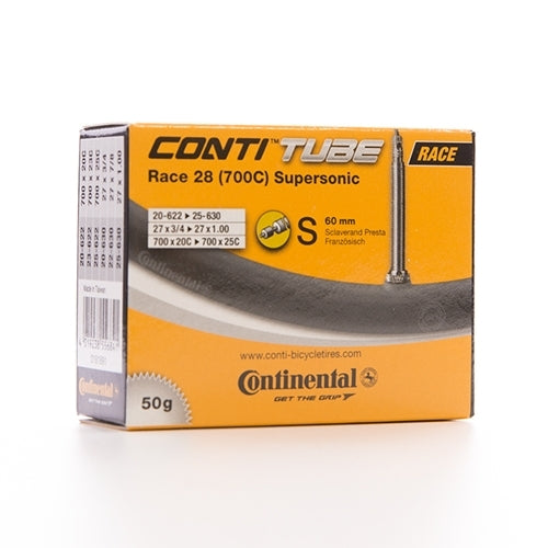 Continental Race Tube Supersonic Presta 60Mm Valve Black 700X20-25C