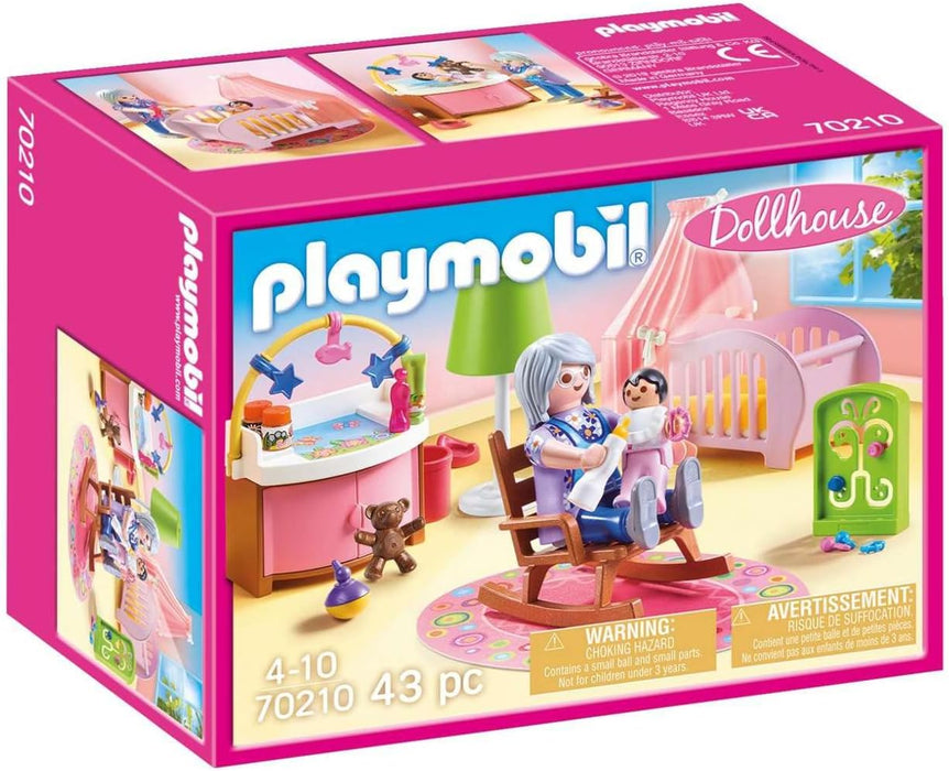 PLAYMOBIL Dollhouse 70210 Babyzimmer mit Babybett und Figuren, ab 4 Jahren
