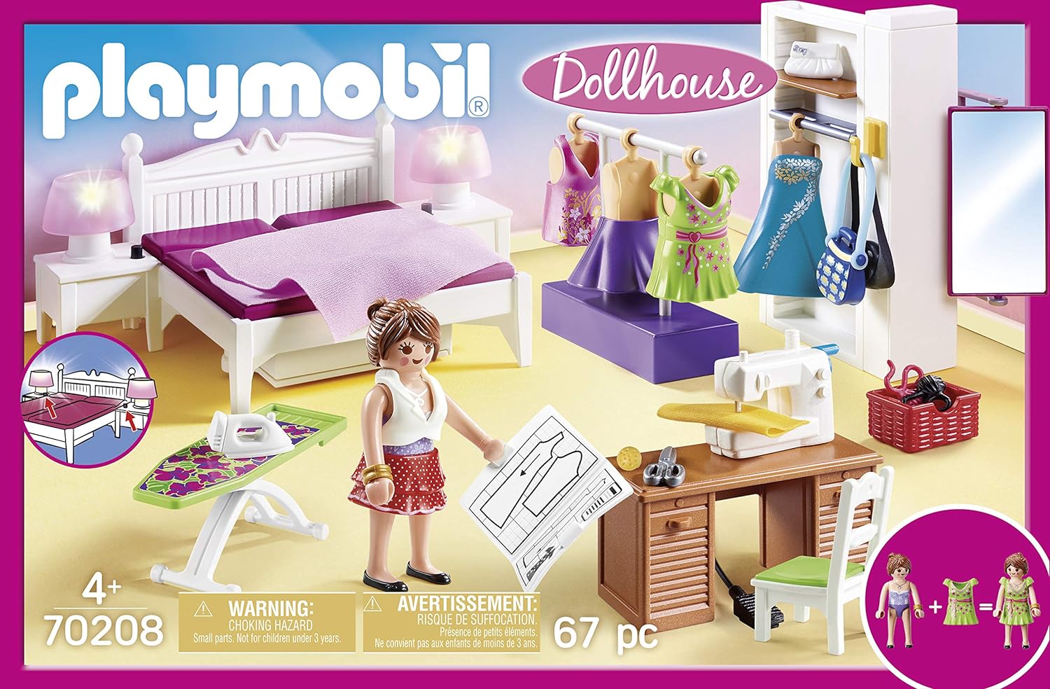 PLAYMOBIL Dollhouse Slaapkamer Met Mode Ontwerphoek - 70208