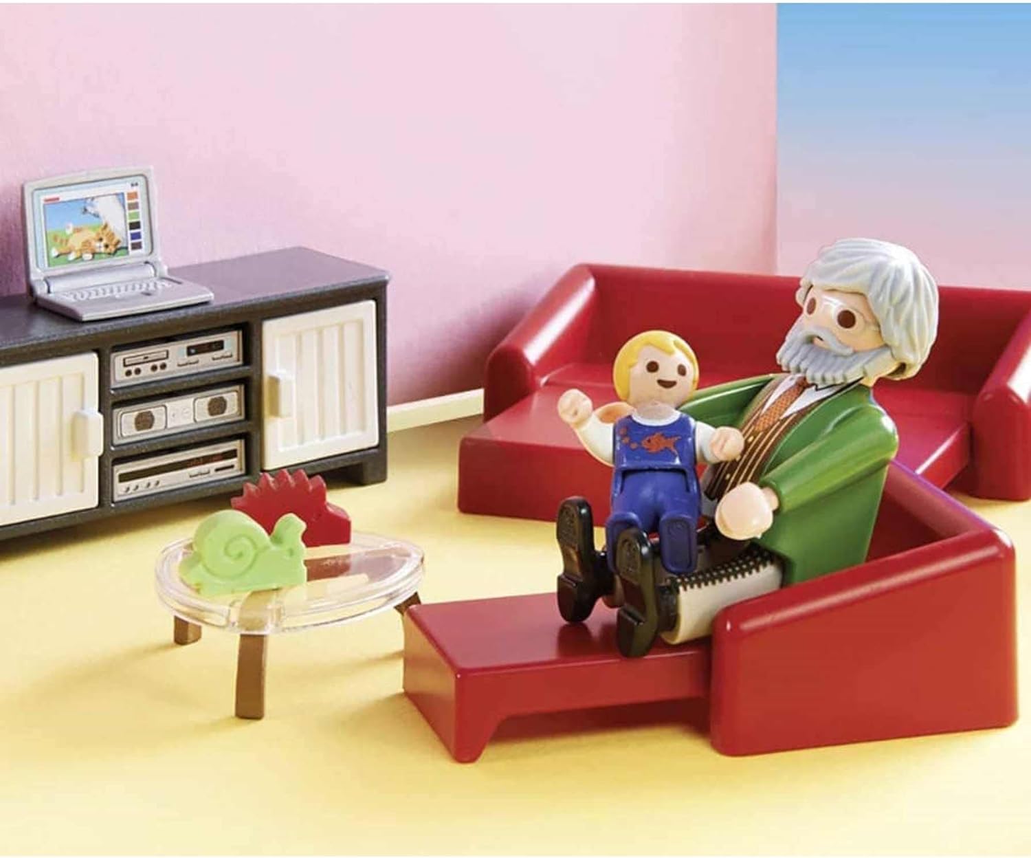Playmobil 70207 Dollhouse Living Room with Fireplace, With Lighting Effect, for Children Ages 4+