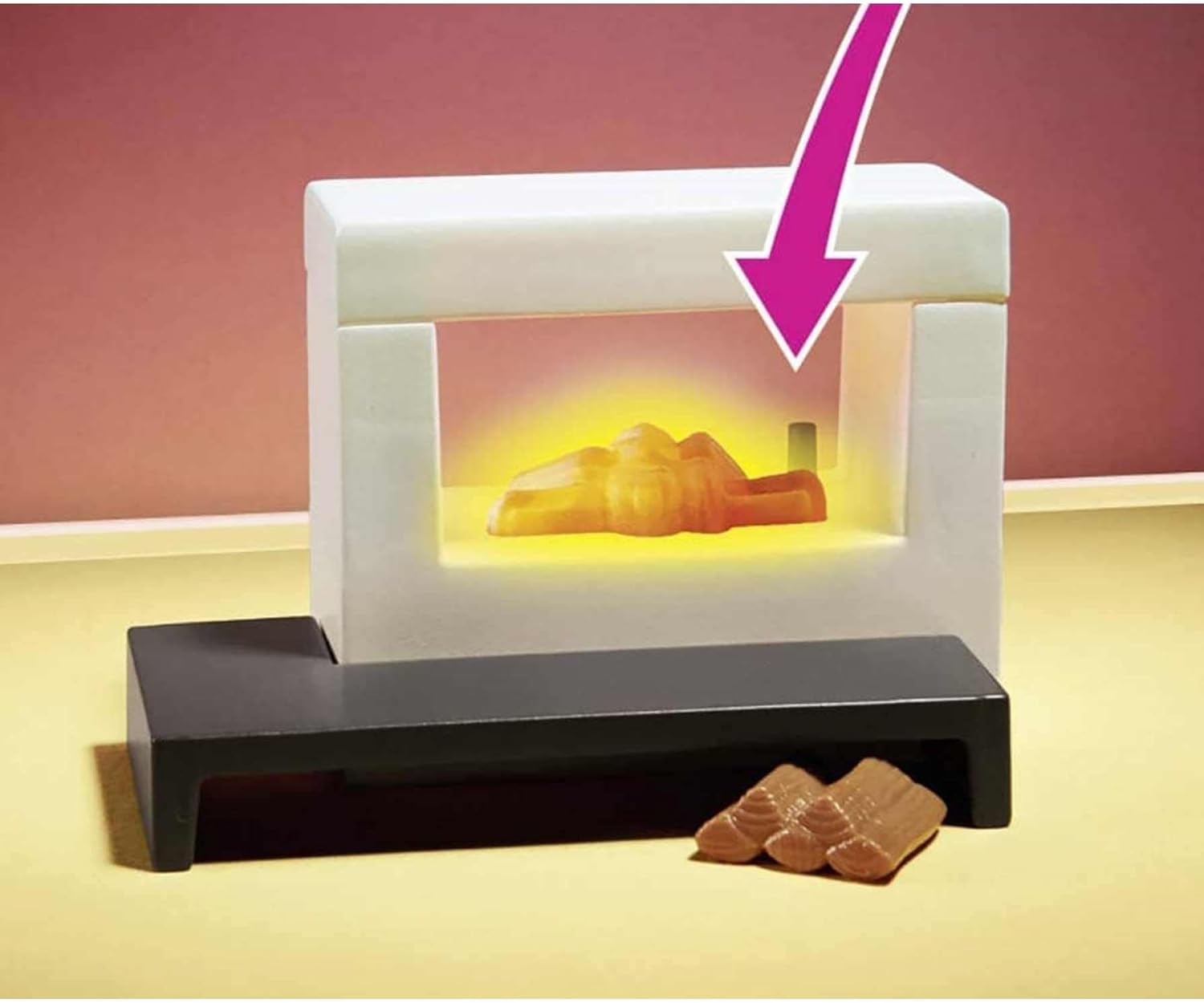 Playmobil 70207 Dollhouse Living Room with Fireplace, With Lighting Effect, for Children Ages 4+
