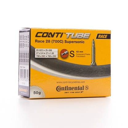 Continental Race Tube Supersonic Presta 42Mm Valve Black 700X20-25C