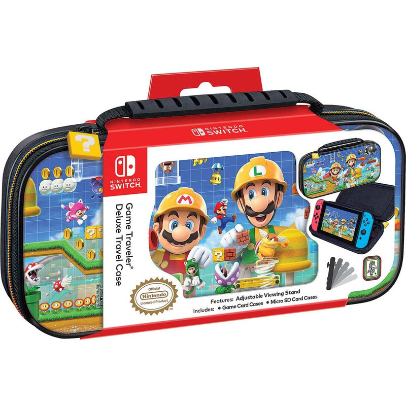 RDS Industries Officially Licensed Nintendo Switch Super Mario Maker Carrying Case- Protective Deluxe Travel Case - Nintendo Switch