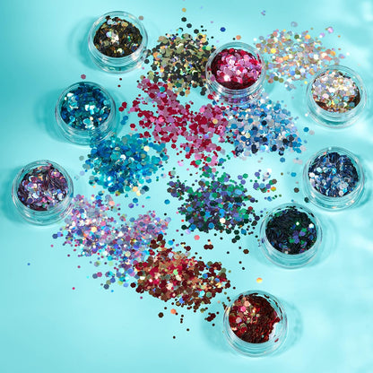 Smiffys Moon Glitter Mystic Chunky Glitter, Mixed Colours