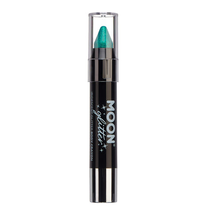 Smiffys Moon Glitter Iridescent Body Crayons, Green