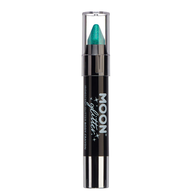 Smiffys Moon Glitter Iridescent Body Crayons, Green