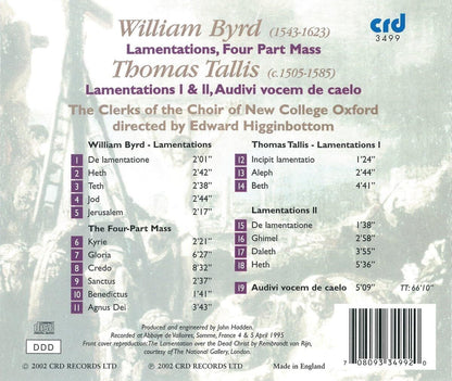 William Byrd: Lamentations/Four Part Mass/Thomas Tallis:...