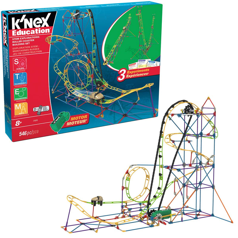 K'NEX STEAM Education Roller Coaster Building Set Educational Toys for Kids, 546 Piece STEM Learning Kit, Engineering for Kids, Construction Toys for Kids Aged 8+ Basic Fun 77077