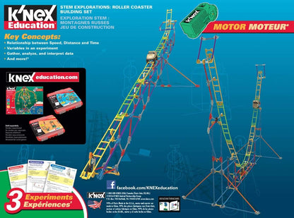 K'NEX STEAM Education Roller Coaster Building Set Educational Toys for Kids, 546 Piece STEM Learning Kit, Engineering for Kids, Construction Toys for Kids Aged 8+ Basic Fun 77077