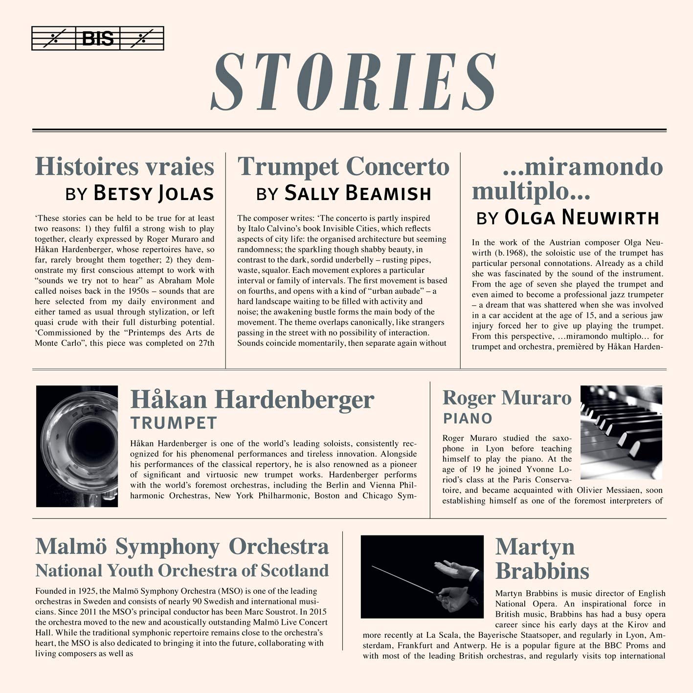 Stories: Betsy Jolas: Histoires Vraies/Sally Beamish: Trumpet...