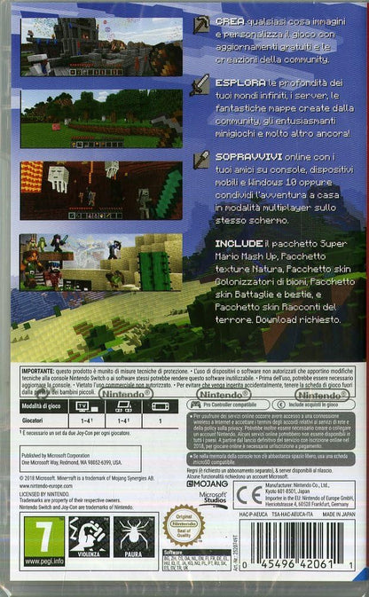 Minecraft - Videogioco Nintendo - Ed. Italiana - Versione su scheda