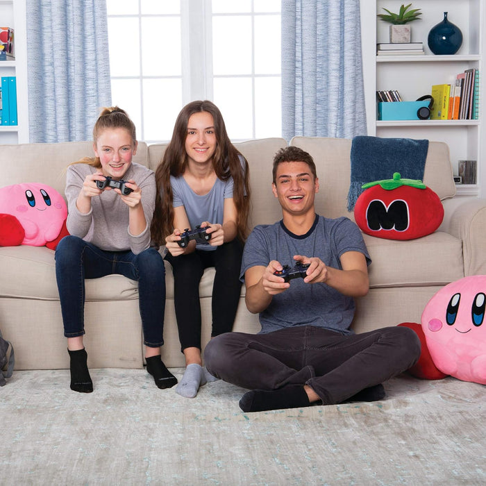 Mocchi Mocchi Nintendo Mega Tomato Kirby Peluche 40 cm, Nintendo & Kirby Merchandising para niñas Dormitorio Accesorios Kirby Soft Toy para niños y niñas, cojín de Tomate Kirby a Partir de 3 años