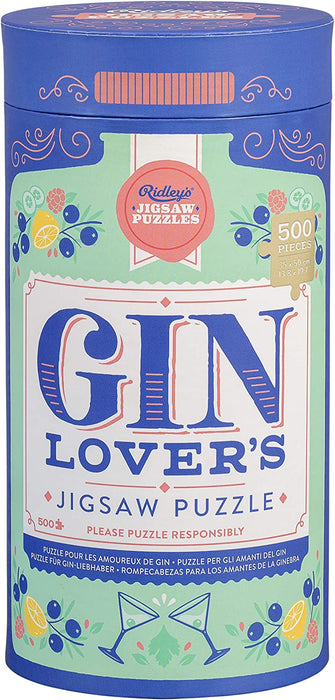 Ridley’s Gin Lover’s 500-Piece Jigsaw Puzzle – Cocktails Puzzle with Informational Image, Sturdy Storage Tube Included – Activity Puzzle – Makes a Great Gift