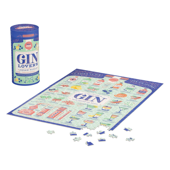 Ridley’s Gin Lover’s 500-Piece Jigsaw Puzzle – Cocktails Puzzle with Informational Image, Sturdy Storage Tube Included – Activity Puzzle – Makes a Great Gift
