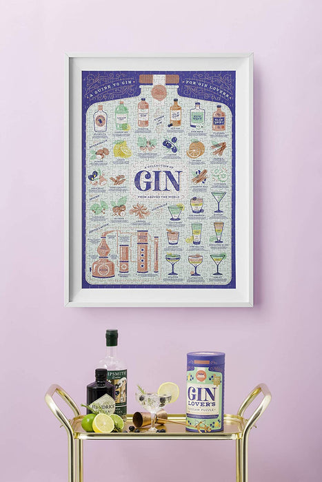 Ridley’s Gin Lover’s 500-Piece Jigsaw Puzzle – Cocktails Puzzle with Informational Image, Sturdy Storage Tube Included – Activity Puzzle – Makes a Great Gift