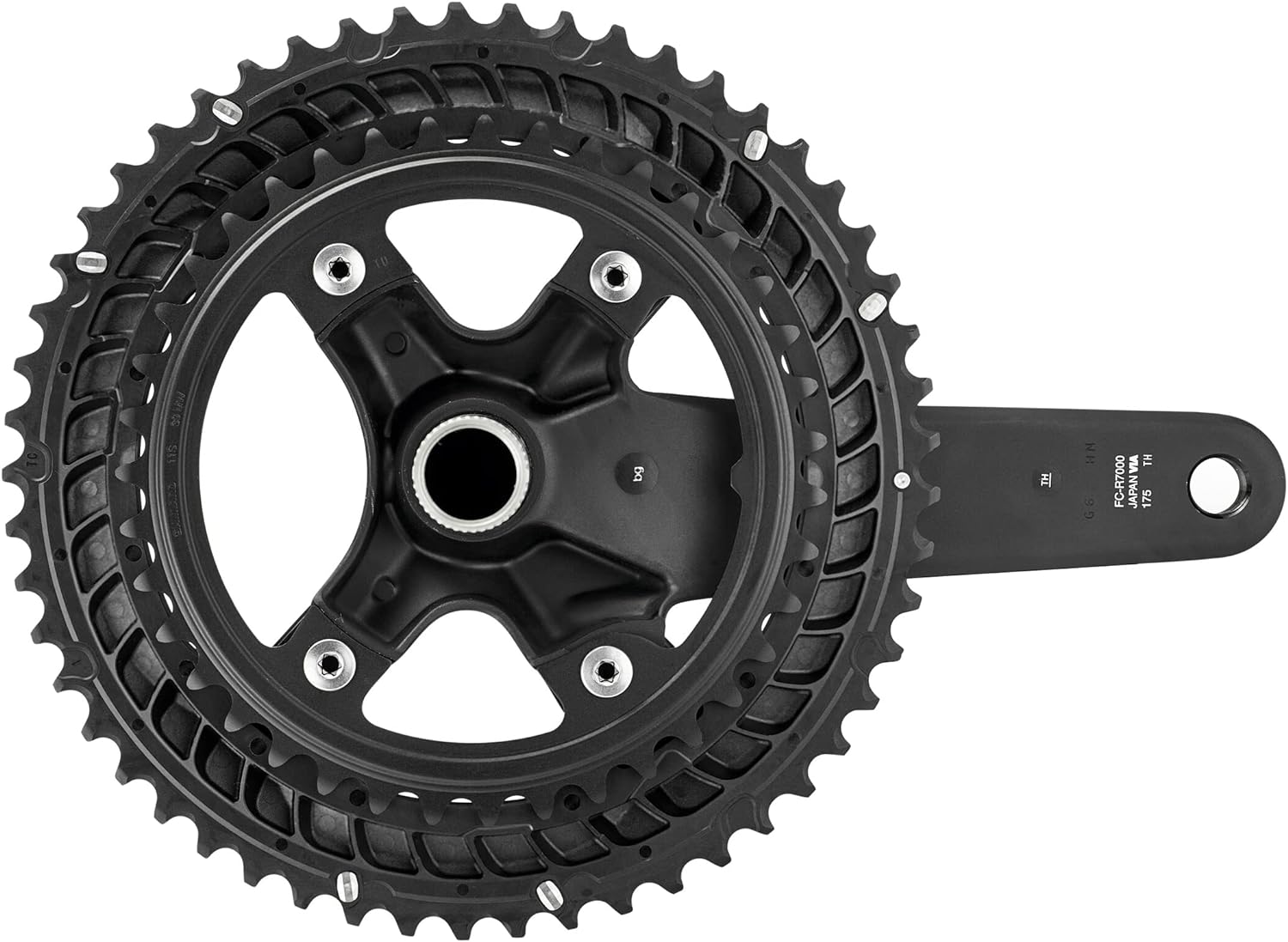 Shimano FC-R7000 105 double chainset, HollowTech II 175 mm 53 / 39T, black