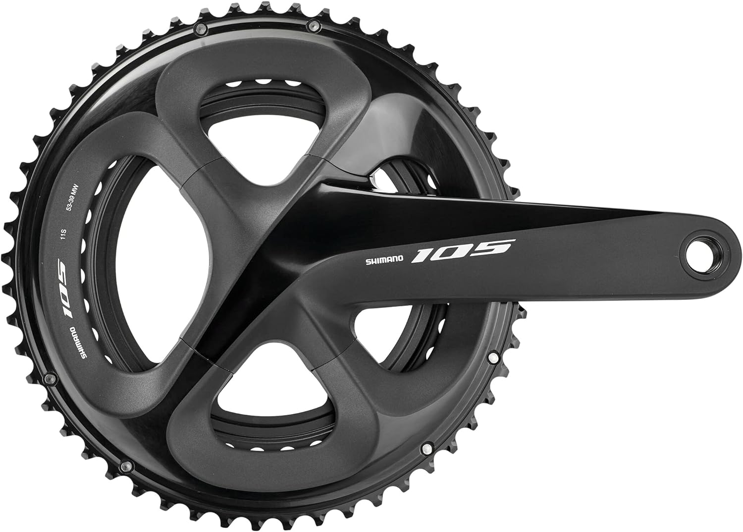 Shimano FC-R7000 105 double chainset, HollowTech II 175 mm 53 / 39T, black