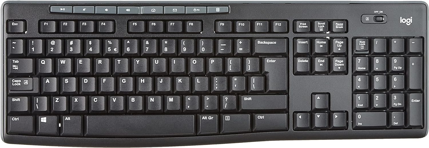 Logitech MK270 Wireless Keyboard and Mouse Combo for Windows, QWERTY US International Layout - Black