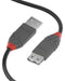LINDY 36704 USB 2.0 Type A Extension Cable, Anthra Line - Black