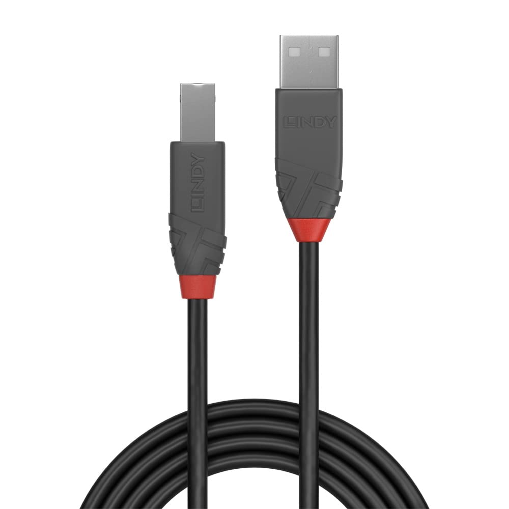 Lindy 5m USB 2.0 Printer Cable, USB-A to USB-B Cable ,Scanner and Printer cable for HP, Canon, Dell, Epson, Brother, Electric Piano, Anthra line